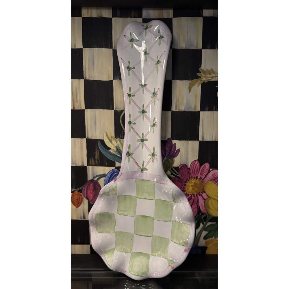 MACKENZIE-CHILDS KATEY McFARLAN COLLAB SPOON REST RARE HTF LIGHT **READ**
